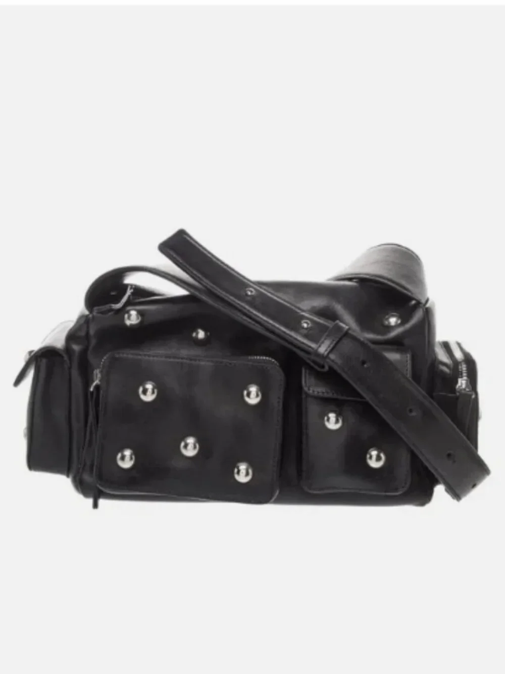 New with Tags $595 Mikuta The Black Studded Minou Bag